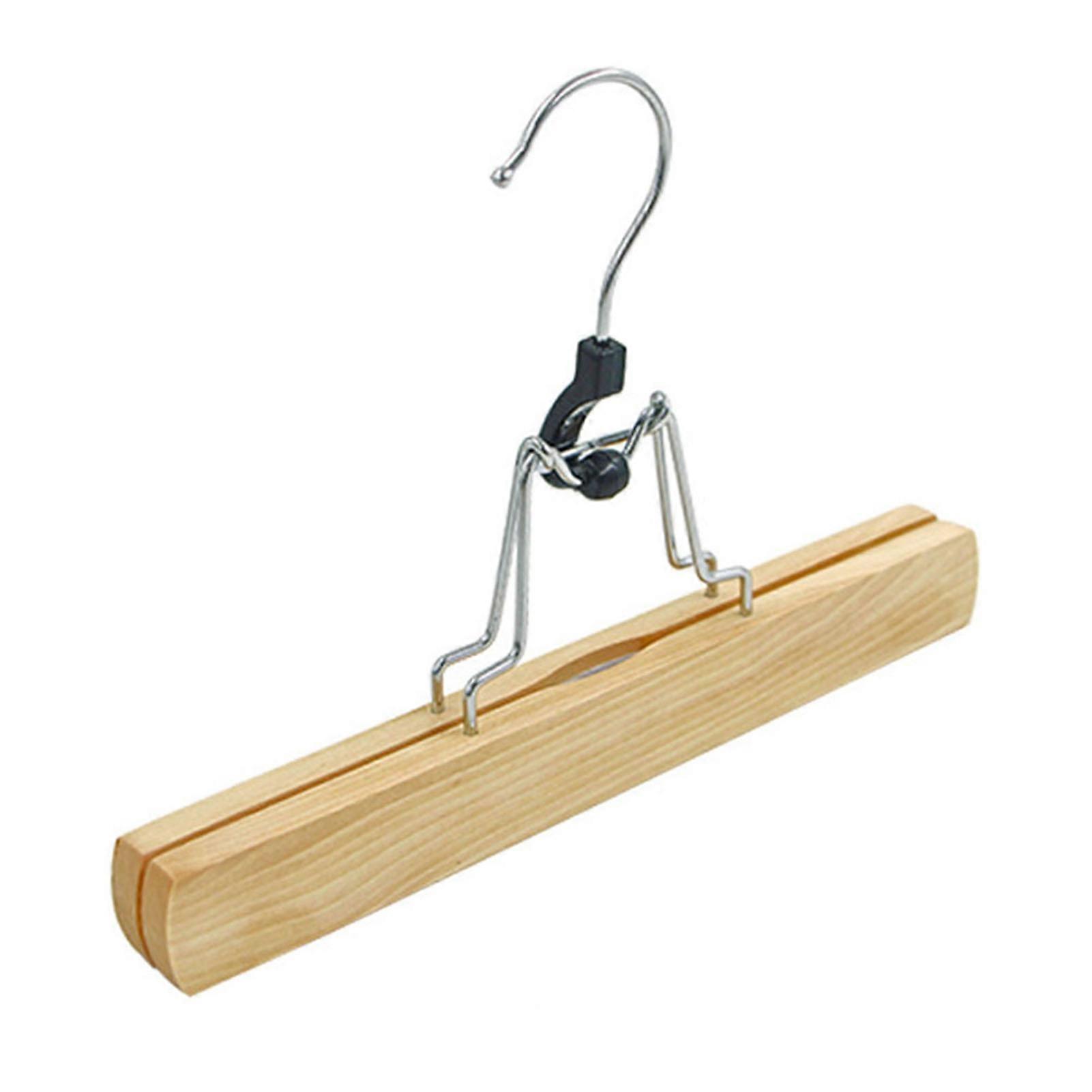 10PCS Non-Slip Wooden Rack Skirt Wig Pants Hangers Multifunctional High Load-Bearing Capacity