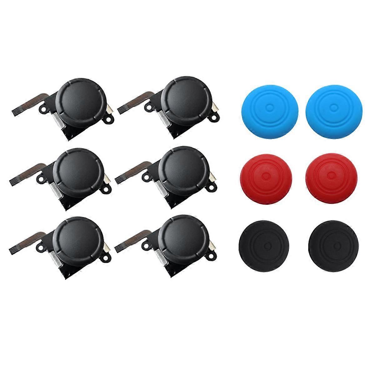 6PCS Joystick+Joystick Cap for 3D Analog Thumb Joystick Joycon Controller Repair Tools