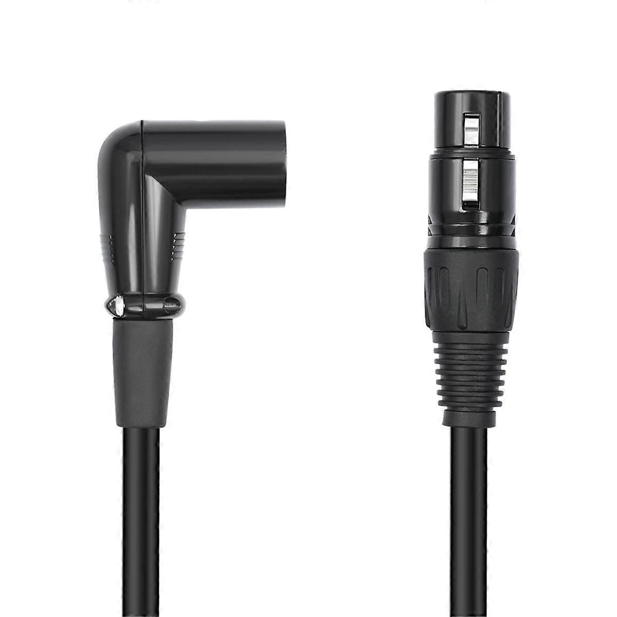 3 Pin XLR Right Angle Male to Female Plug Microphone Audio Cable Shielded Cord Musical Instruments