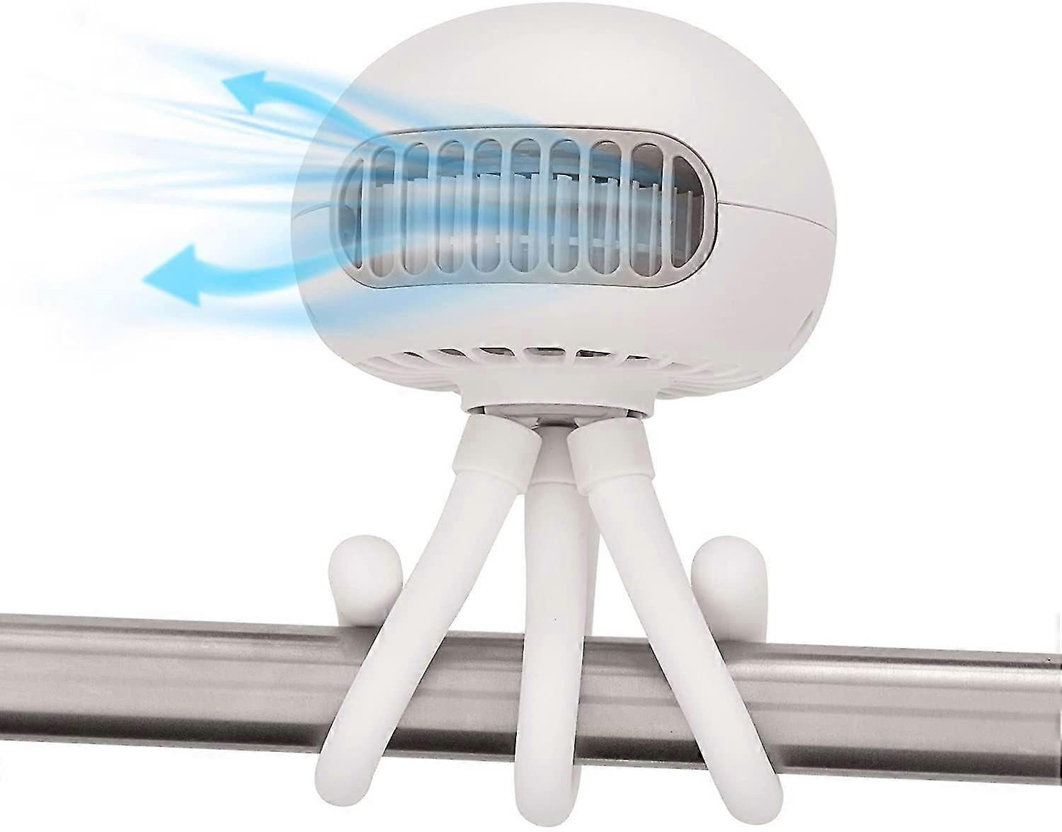 Portable Bladeless Baby Stroller Fan, Rechargeable Battery-operated Fan With 3 Breeze Settings And Quiet Motor