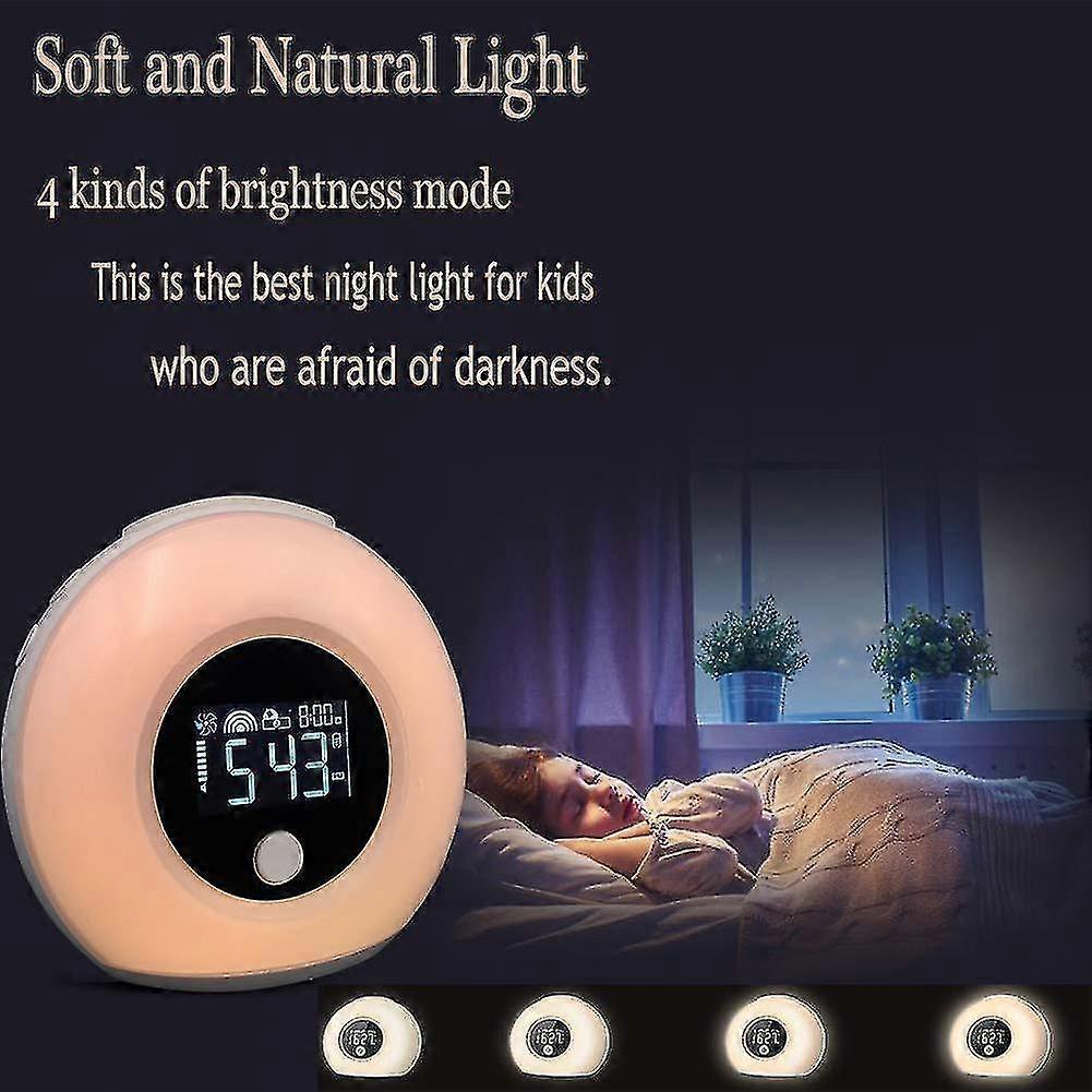 Bedside Touch Lamp, 5-in-1 Led Desk Lamp With Bluetooth Speaker, 12 / 24h Digital Alarm Clock