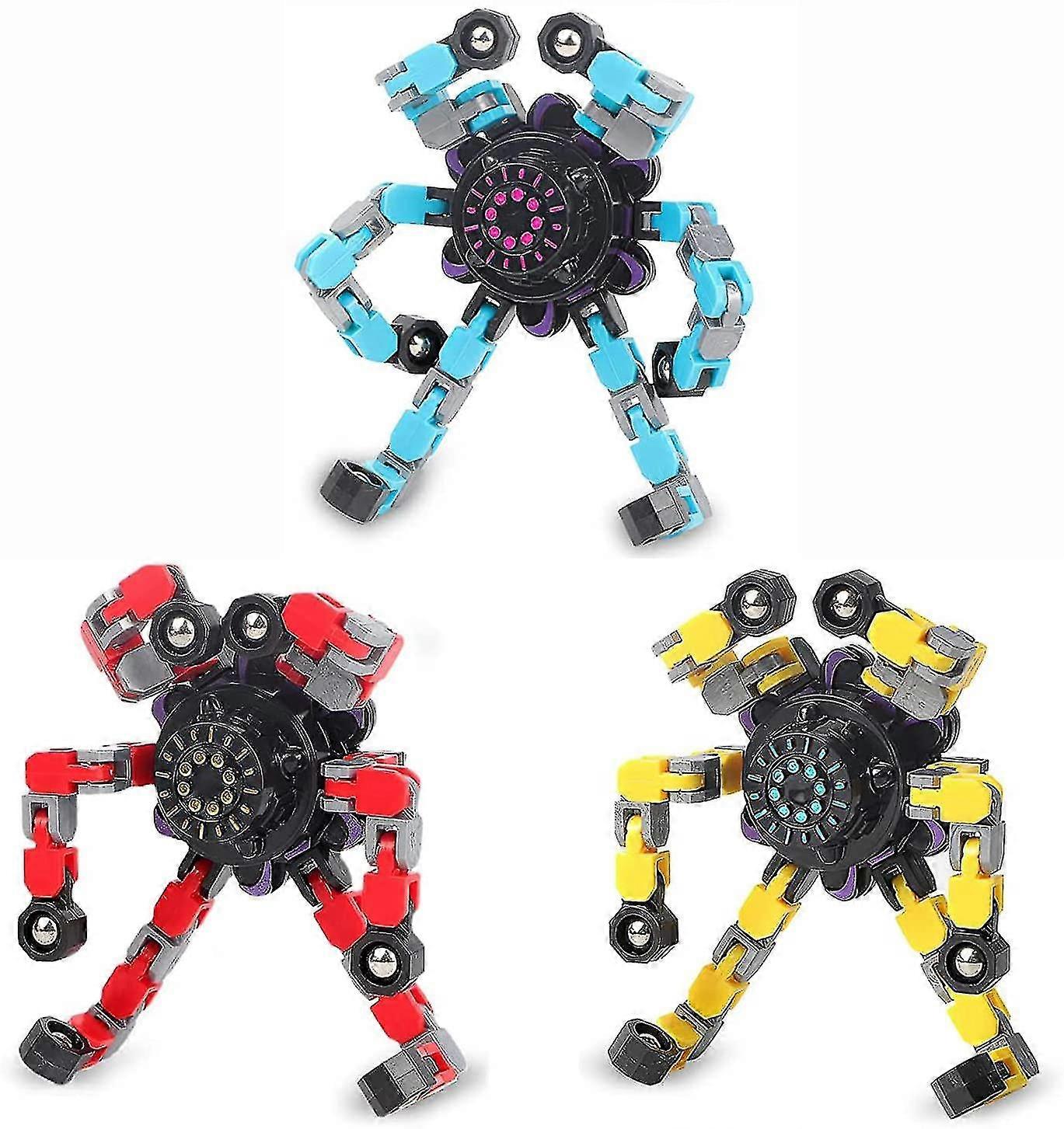 Cool Fidget Spinners For Kids & Adults, Deformable Fingertip Gyro, Spinning Top Toy, Diy Deformable Fidget Robot Spinner, Sensory Fidget Toys, Stress