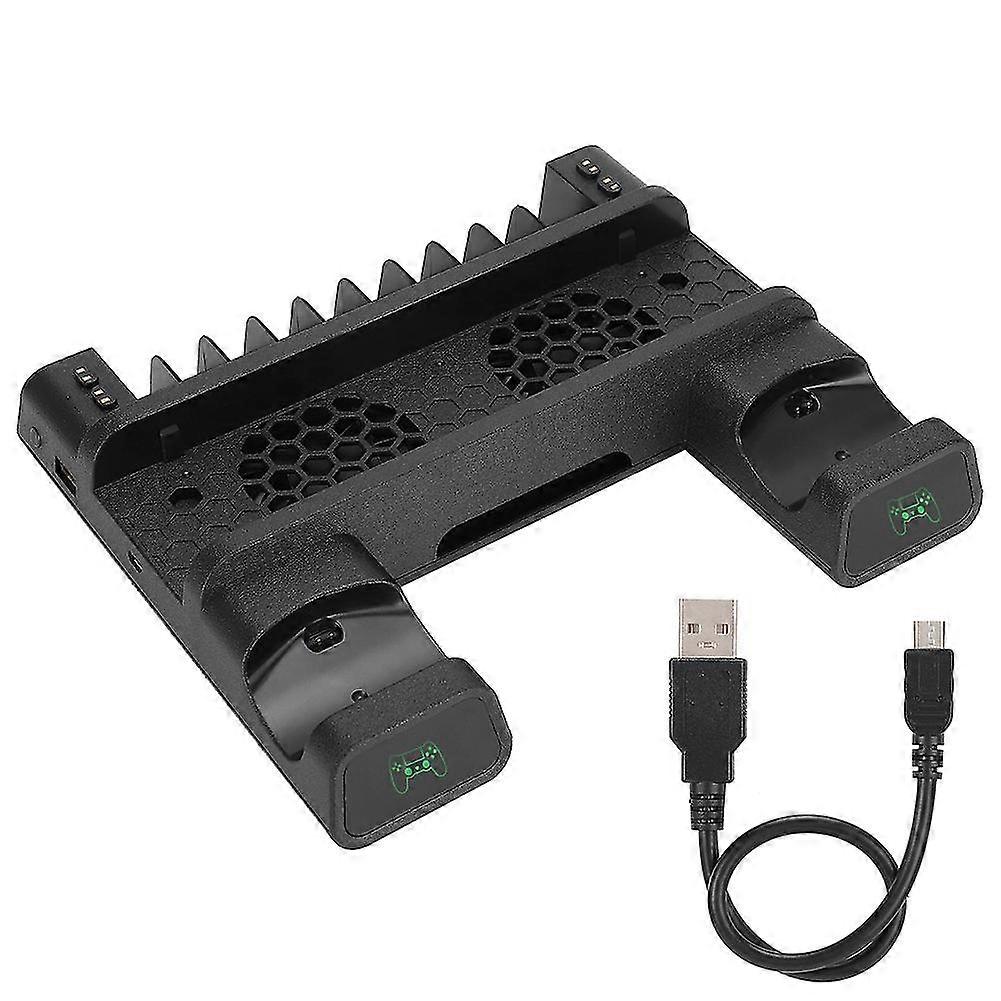 Multi-functional Heat Dissipation Fan Base Storage Rack Controller Dual Charger With Led Light Bracket Compatible With Ps4/slim/ps4 Pro-ym
