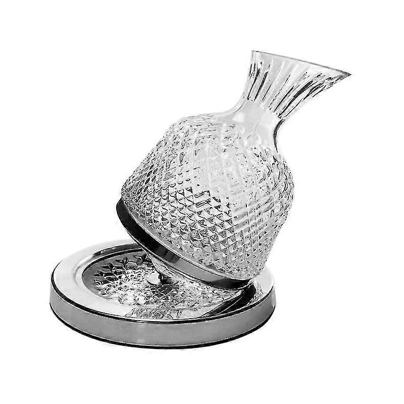 Crystal Wine Decanter 360 Rotating Clear Rotating Decanter Design European Style Engraving Home Hotel Bar Banquet Festival