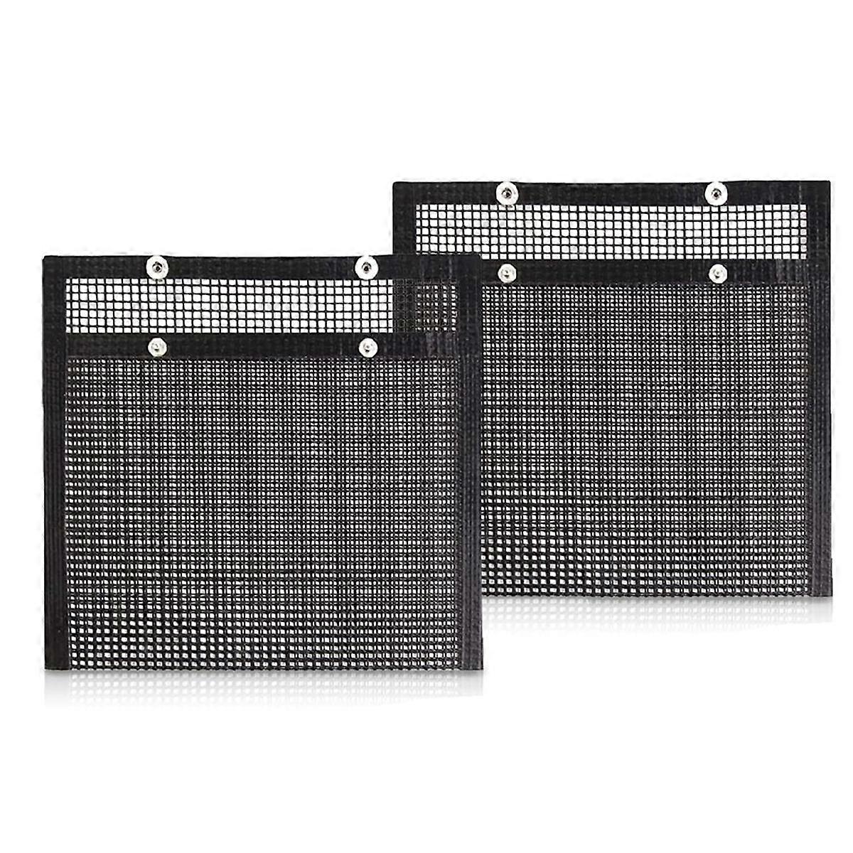 2er-Pack BBQ-Mesh-Grilltaschen Wiederverwendbare, wiederverwendbare Antihaft-BBQ-Mesh-Grilltaschen/Grillmatte für Fisch V