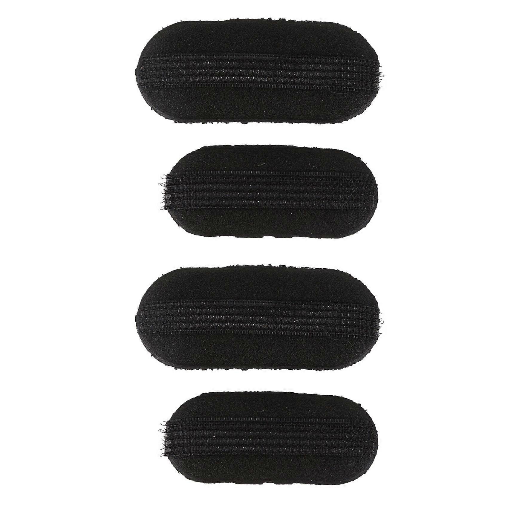 4 Pcs Black Sponge Hair Clip Volume Bumpit Padding Bun Updo