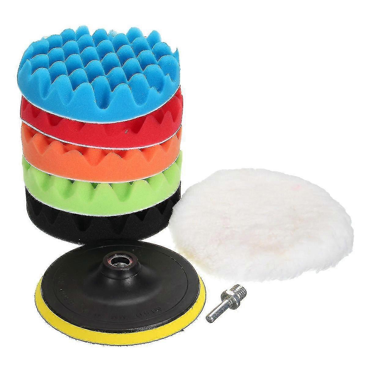 8pcs Sponge Polishing Waxing Buffing Pads Kit For Car Polisher Buffer 5inch Size