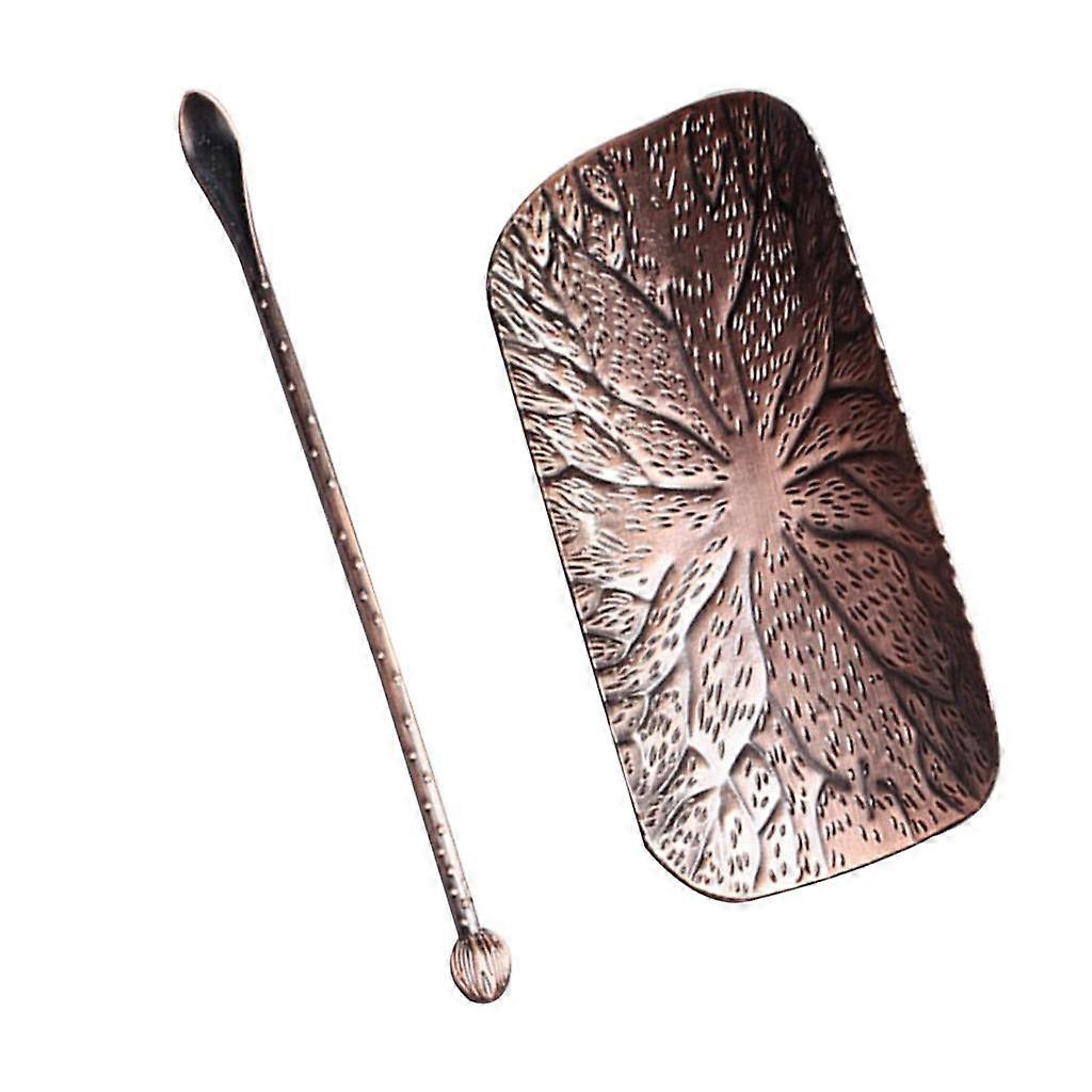 Metal Chinese Bamboo Tea  Tools Teaspoon Teaware Set Lotus Leaf Silver