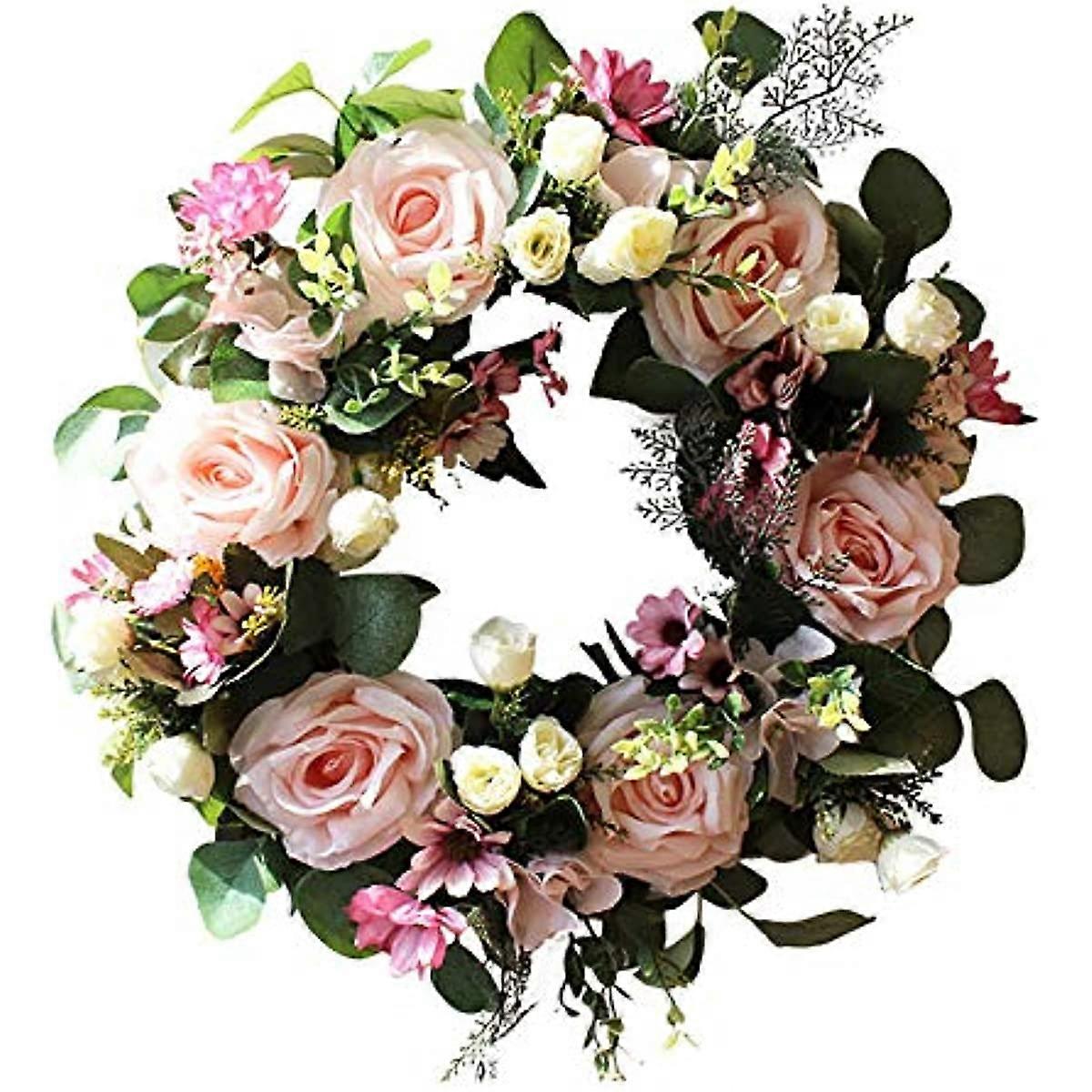 HEASON Ghirlanda di peonia artificiale Ghirlanda floreale artificiale Ghirlanda della porta Ghirlanda d'imitazione Decorazioni della porta d'ingresso Ghirlanda di primavera per ghirlanda della porta d'ingresso verde 