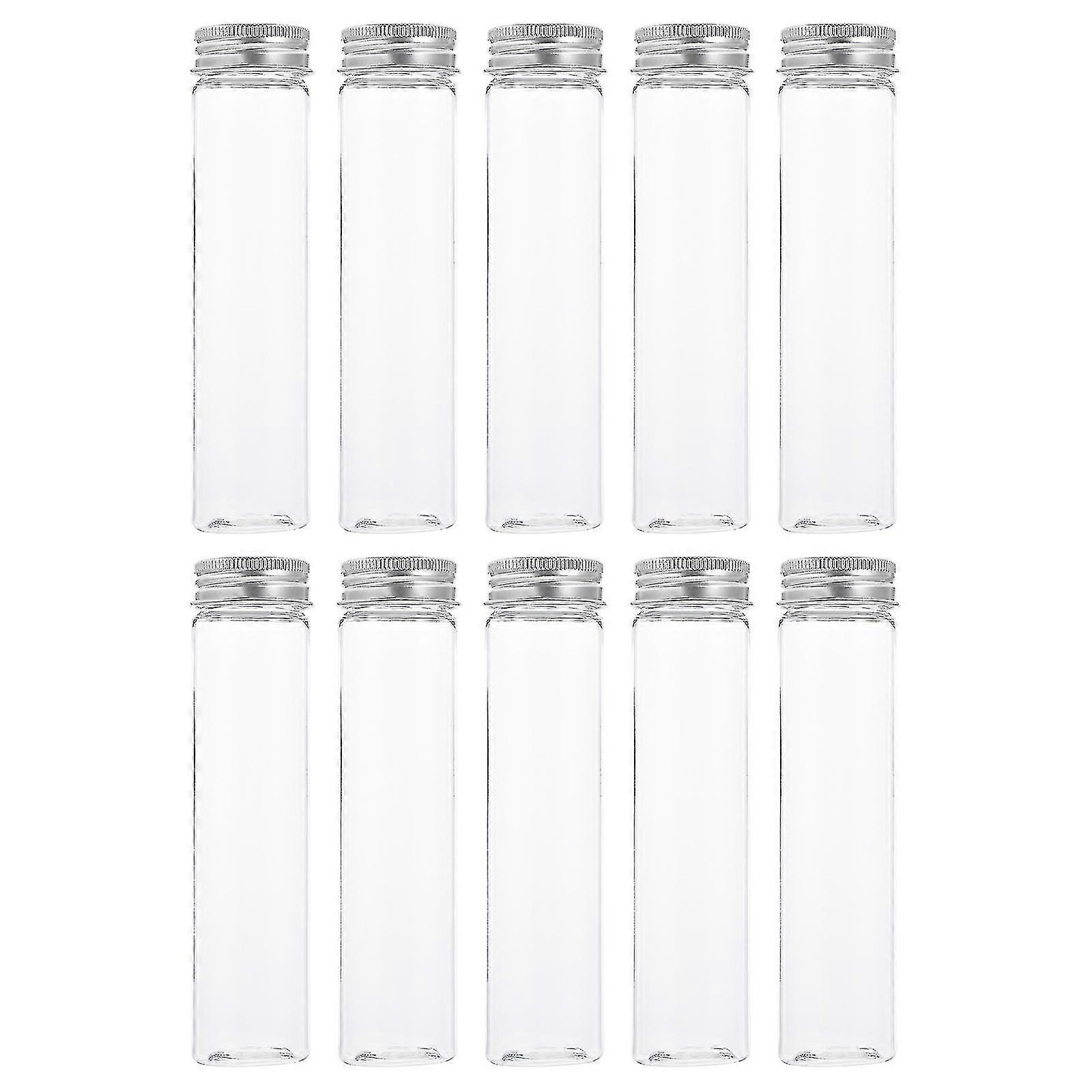 スクリューキャップ付き12個の平底プラスチック透明試験管キャンディー化粧品旅行ローション容器110ml