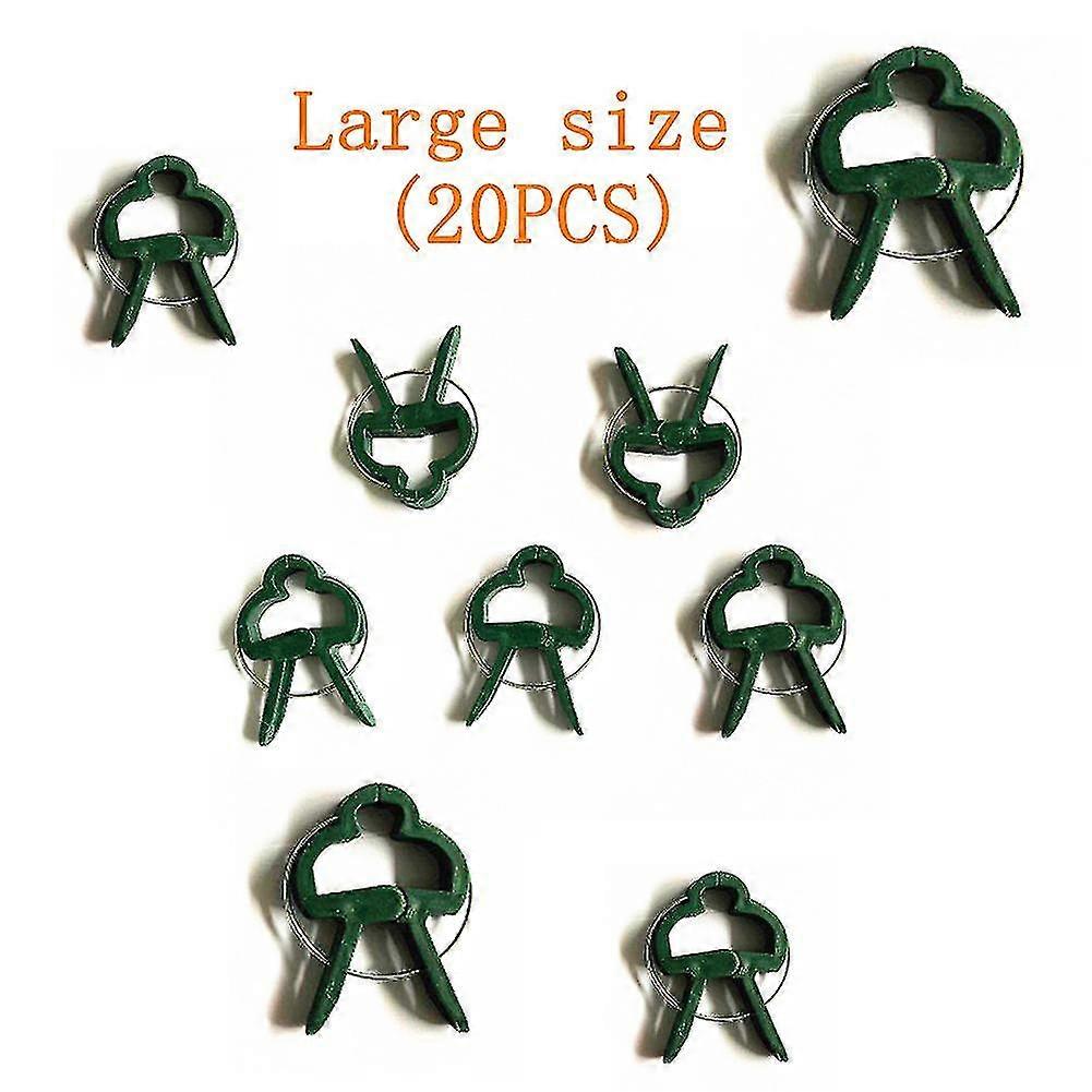 20 Pcs Reusable Garden Plant Fixed Clip Support Fastener Vegetables Flowers Bound Clamp New(kui)