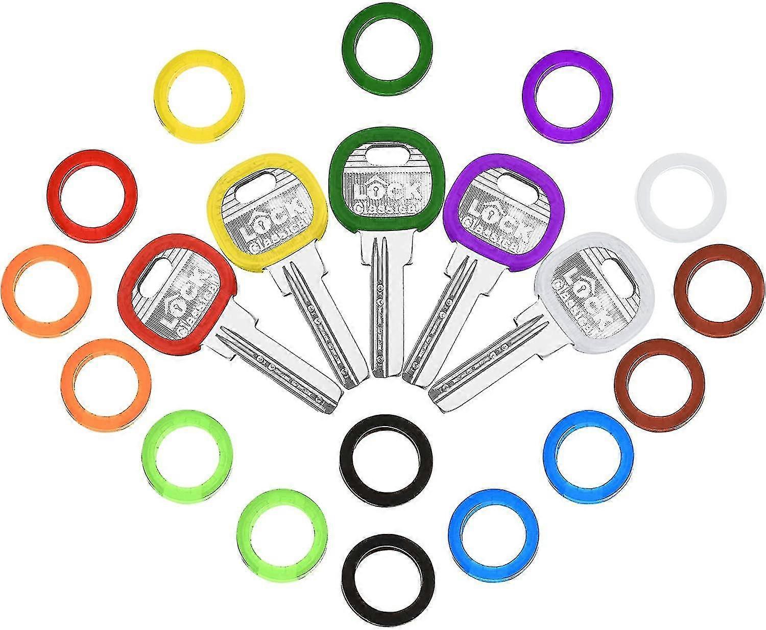 36pcs Key Cap Labels, Flexible Key Caps, Plastic Key Identification Rings