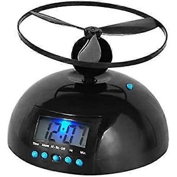 Novelty LED Digital Alarm Clock Flying/Rotating Gadget Propeller Helicopter Clock Creative Gift