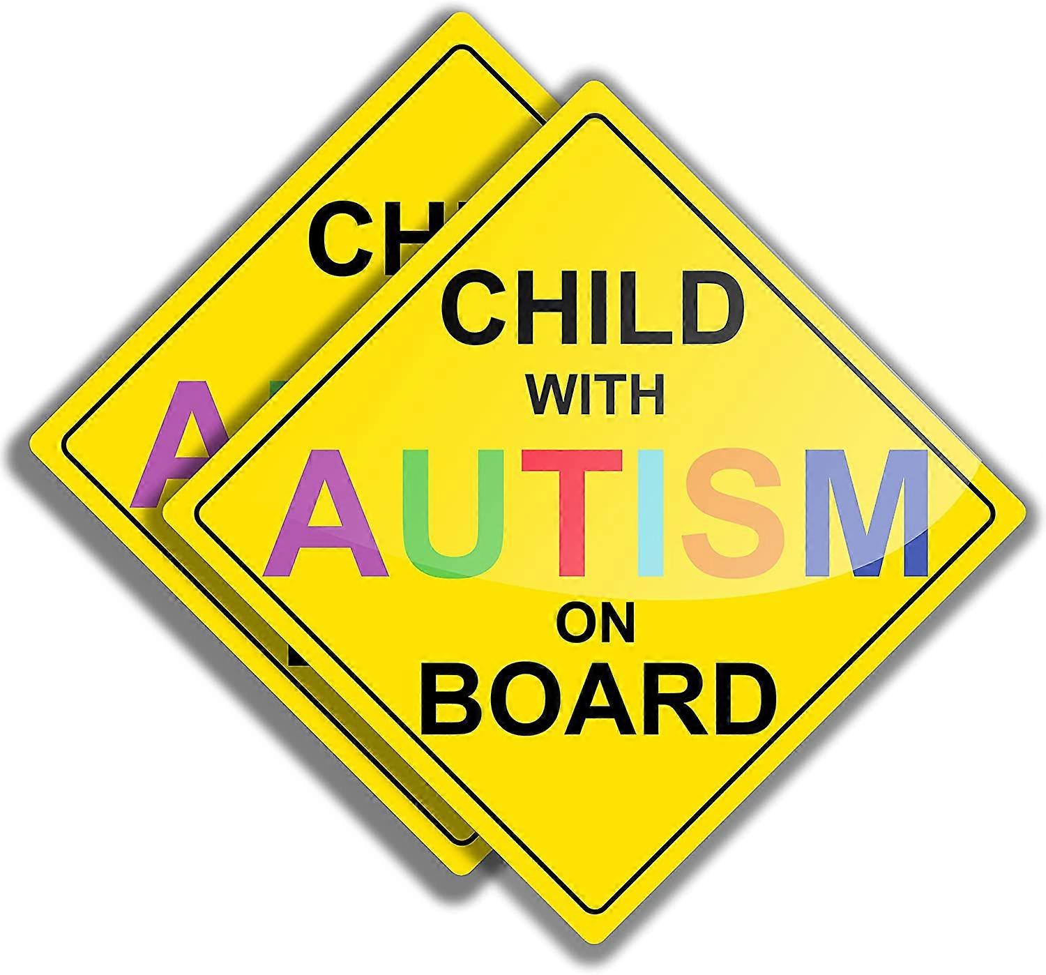 Child with Autism on Board Car Sticker Reflective Custom Decal 12.7cm