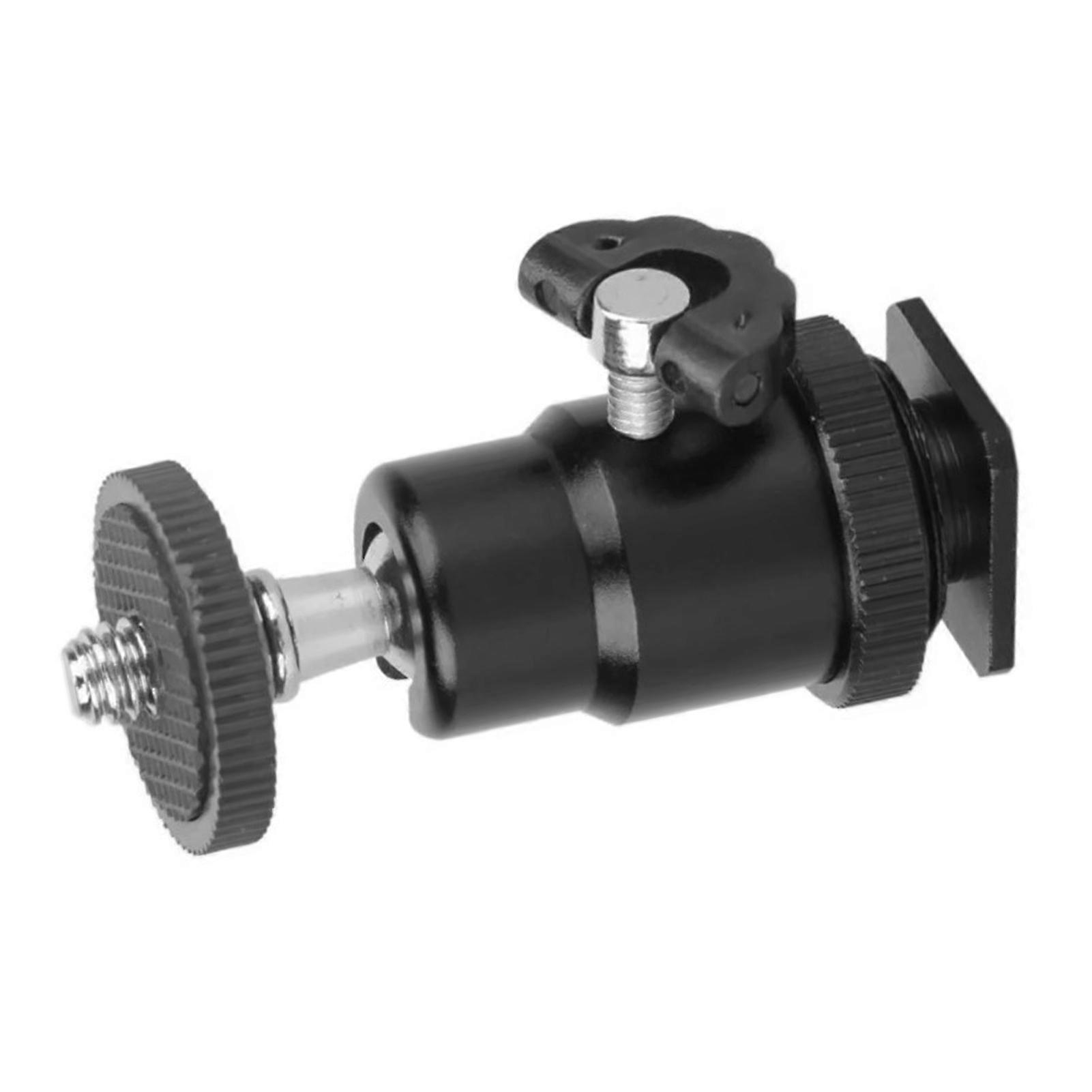 Mini Ball Head 360 Degree Panoramic Tripod Mount for Camera with Hot Shoe for Microphone Light