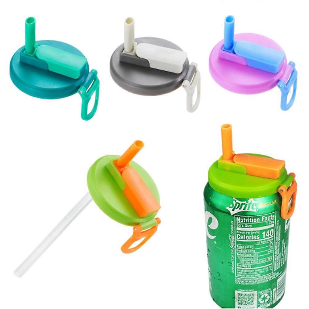4-Pack Soda Can Lids with Straw, Leak-Proof Silicone Covers, BPA-Free, Fits Soda, Juice, Seltzer Cans, Drink Accessories