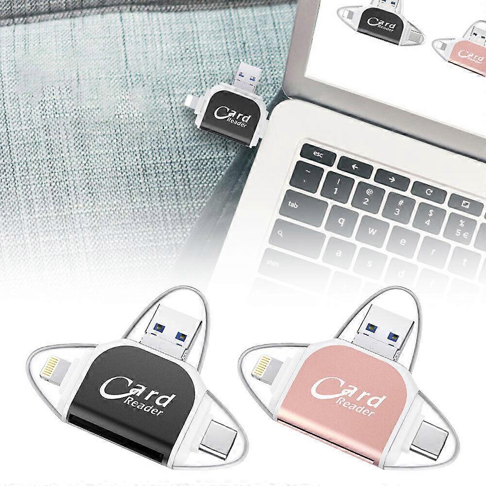 Wieloportowy uniwersalny czytnik kart SD TF 4 w 1, czytnik kart pamięci USB C SD TF, 100% nowy