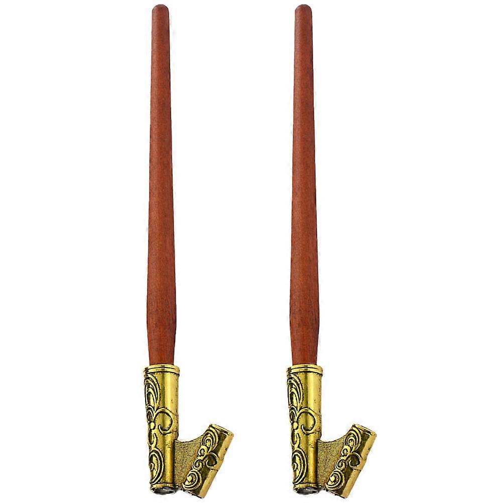 2pcs Wooden Handle Calligraphy Pen Holder Dip Pen Handle Oblique Nib Pen Holders