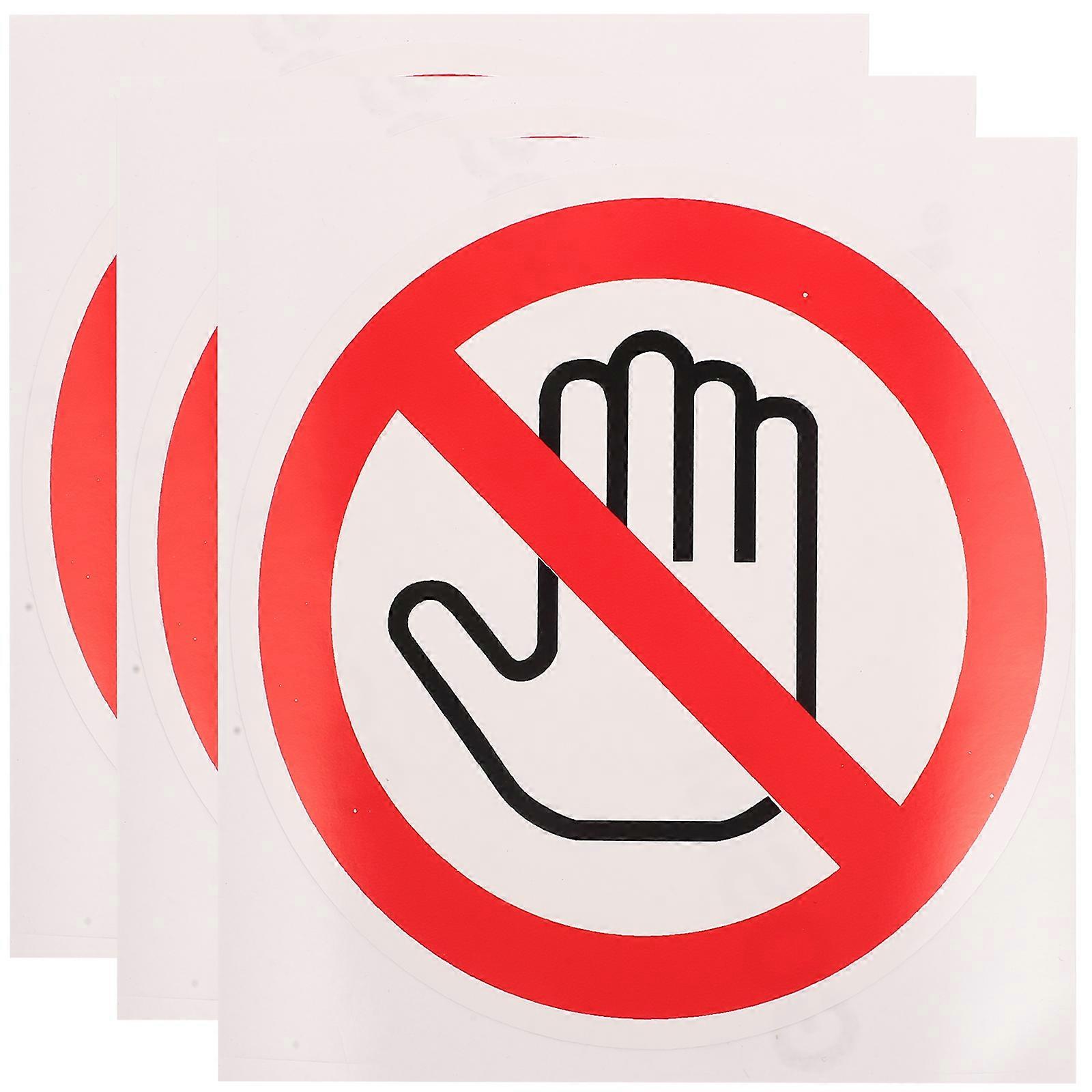 3pcs Do Not Touch Sticker Don't Touch Warning Label Sticker Not Touch Warning Sign Sticker