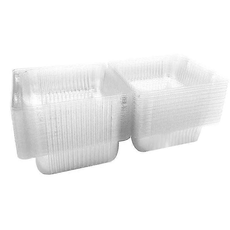 100pcs Single Individual Cake Boxes Dessert Containers Cheesecake Boxes Stackable Square Boxes Clea