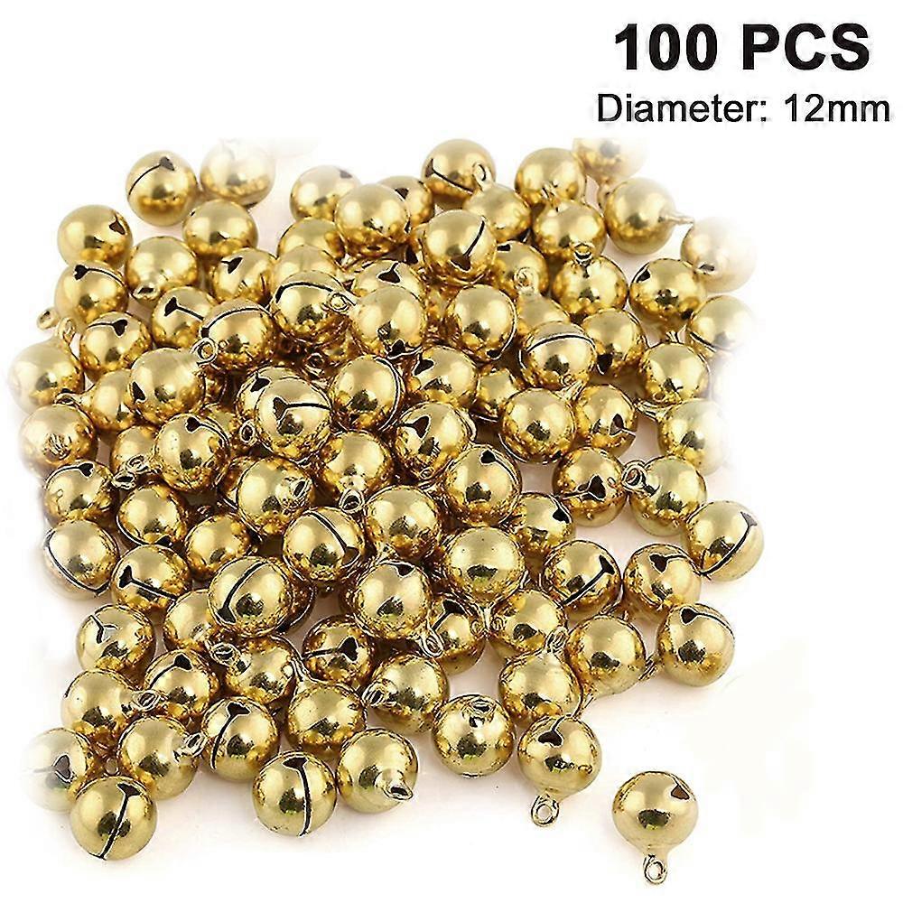 100pcs12mm Copper Bell-gold