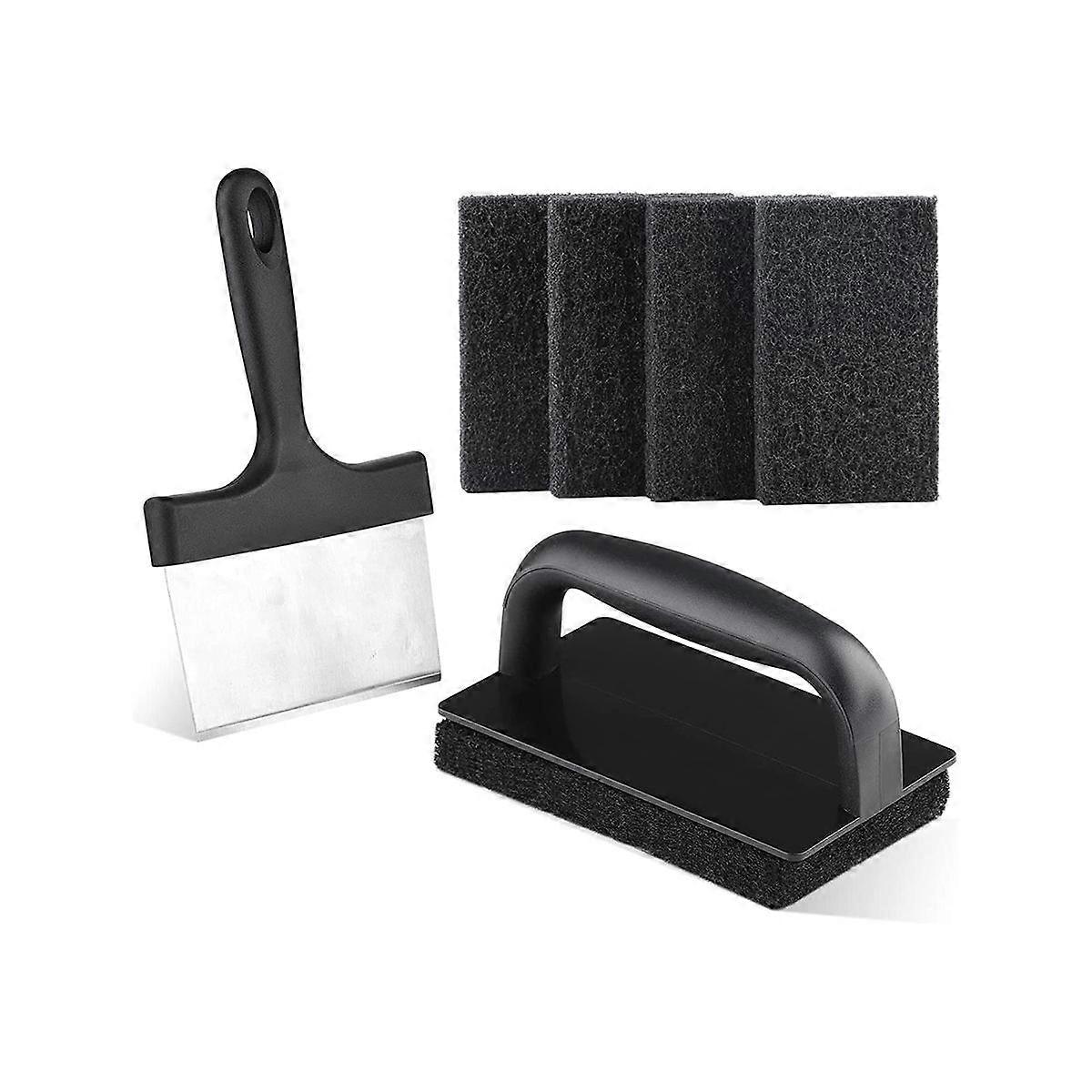 Blackstone Griddle Cleaning Kit Flat Top Scouring Pads with 6In Scraper Non Scratch Griddle Scrubbe