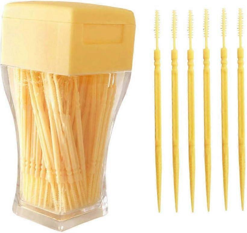200pcs Interdental Brush Toothpicks Double Head Plastic Safe Tooth Cleaning Tool