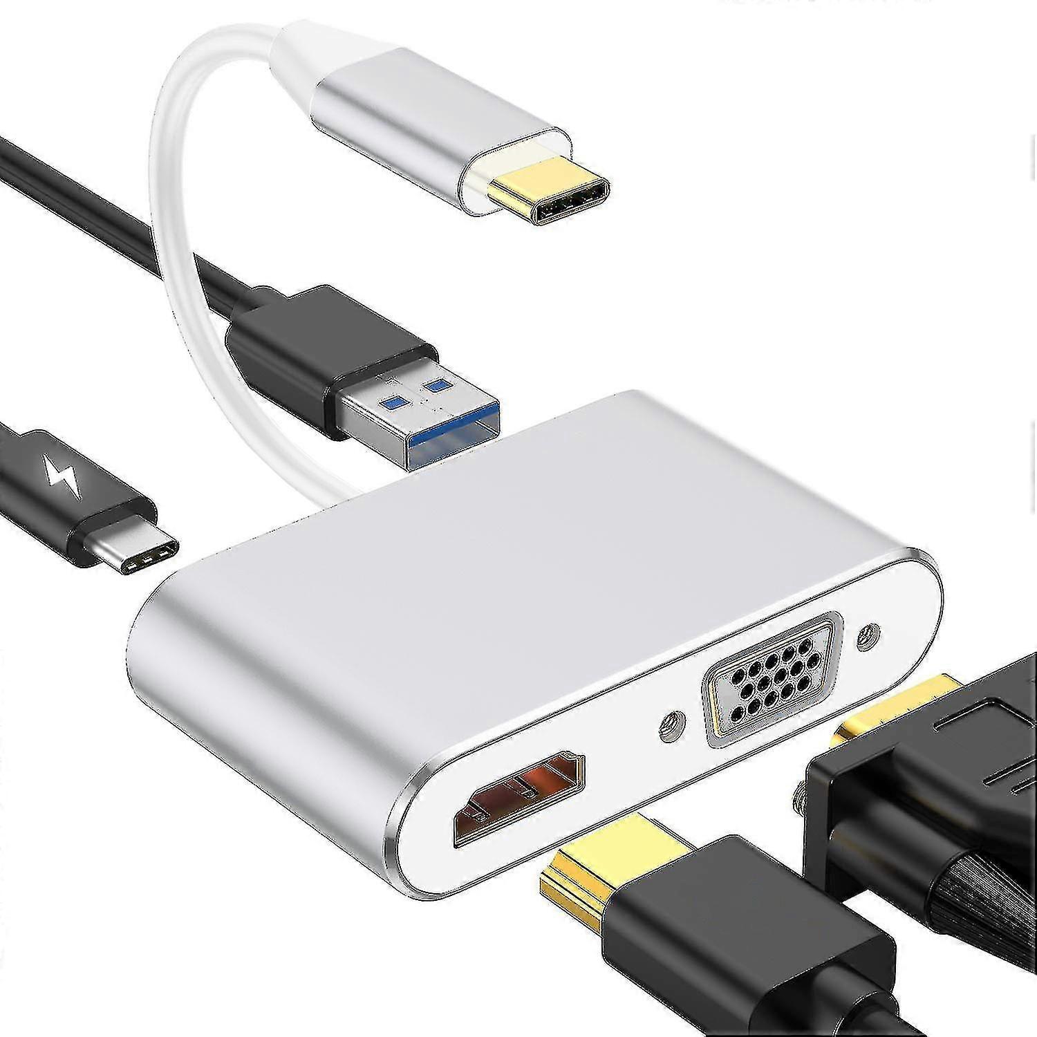 Type-c Docking Station Hdmi Vga Usb3.1 Pd 4-in-1 Converter