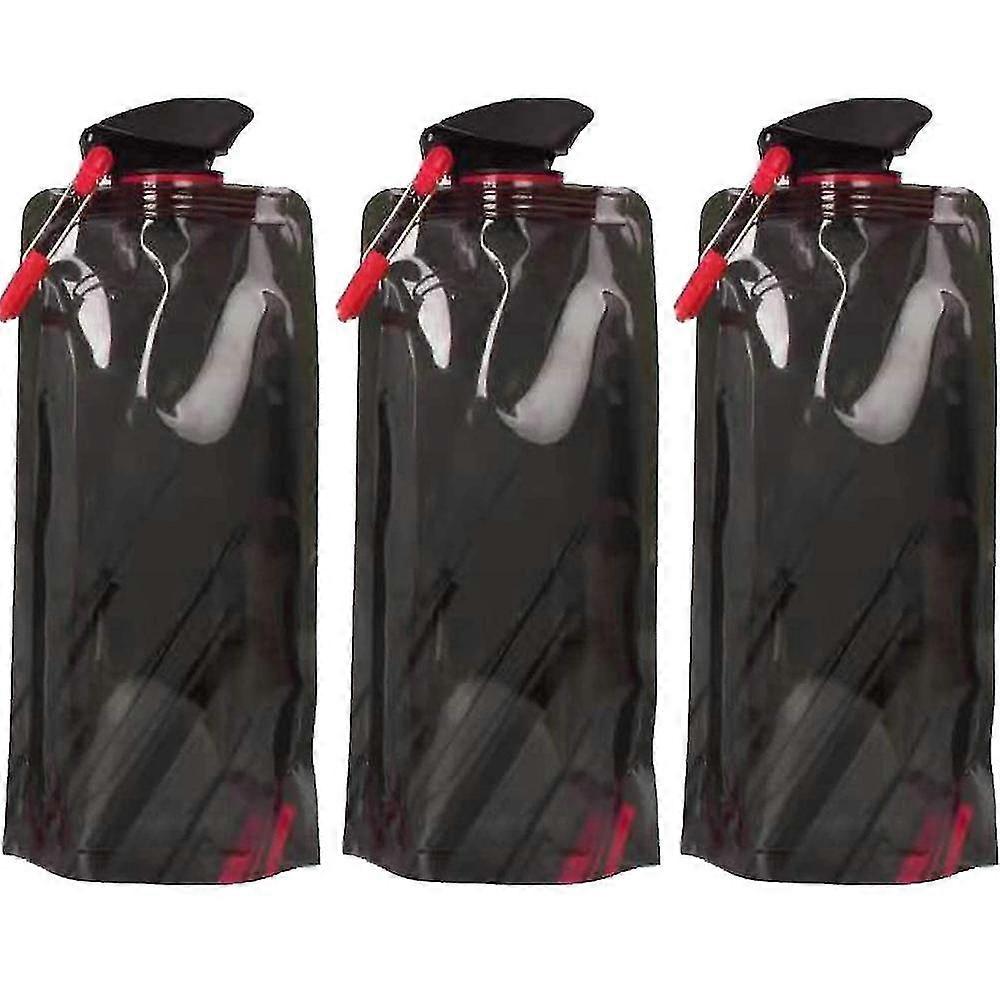 3 Pack 700ML Outdoor Sports Collapsible Kettle, BPA Free,Reusable,Leakproof Folding Drinking Water Bottle Portable for Camping, Sports Or Hiking Use