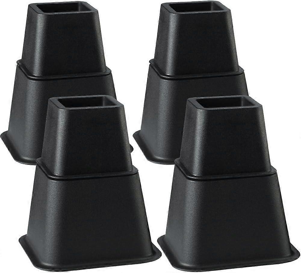Furniture Riser, Add 3 Adjustable Heights of 7.5CM 13CM or 20.5CM (4 Pairs, Black)