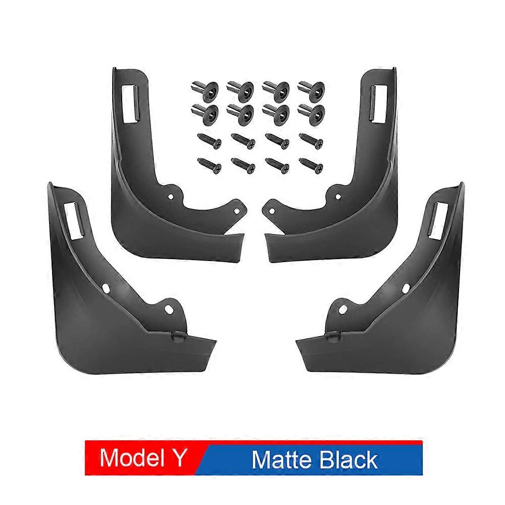 Matte Black Carbon Fiber Pattern Splash Guards Mud Flaps for 2020 2021 2022 2023 Tesla Model Y Mudflaps No Need to Drill Holes