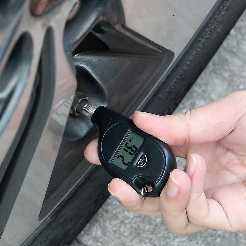 Mini LCD Digital Tire Pressure Gauge TPMS Tools Car Bike Motor Tyre Pressure Tester Air Pressure checker adapter with Keychain