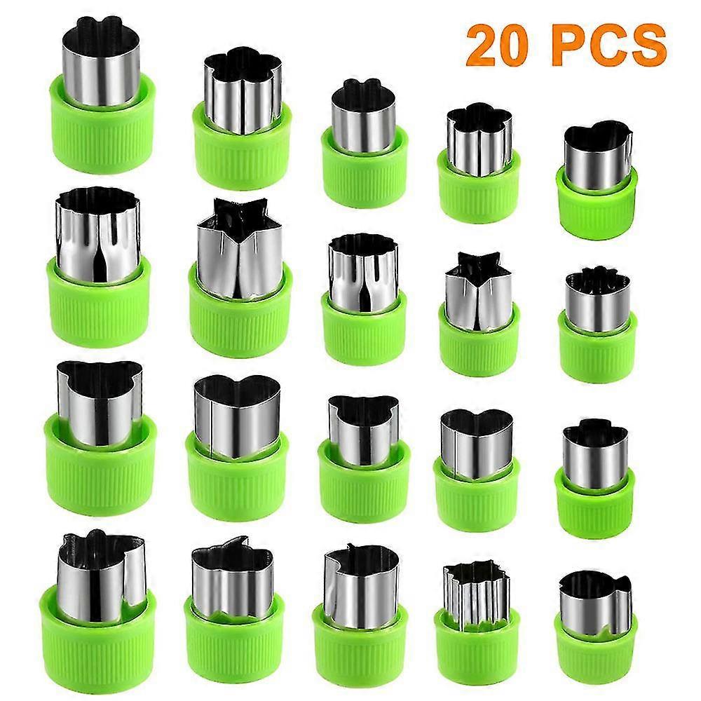 20 Vegetable Cutters, 9 Large Stainless Steel Cookie Cutters & 11 Small Vegetable Cutters For Safe Adjustment Of Sweet Pastries