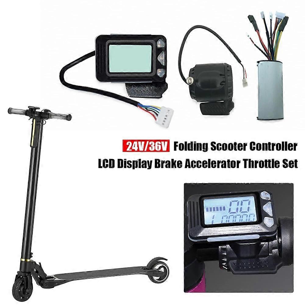 Accessori per controller scooter pieghevole 24V / 36V Controller in fibra di carbonio Display LCD Set acceleratore freno per Xiaomi