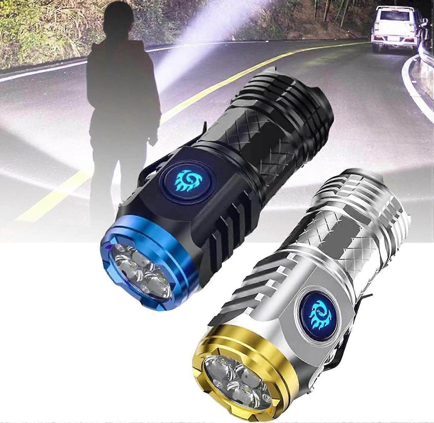 Super Bright Flashlight Three Eyes Hat Clip Light Mini Small Torch Camping