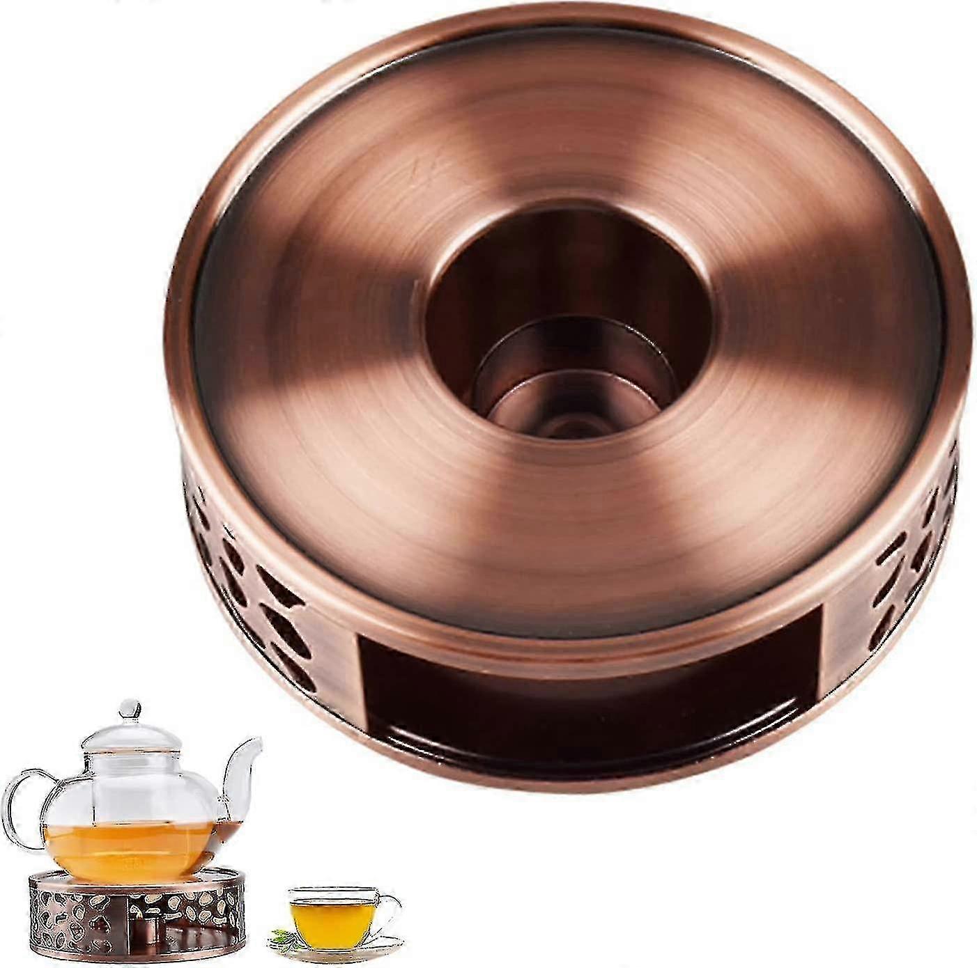 Tekandevarmer i rustfrit stål, stearinlysvarmerbase til opvarmning af resistente tekander, til te, kaffe, mælkeisolering (tekandevarmer)