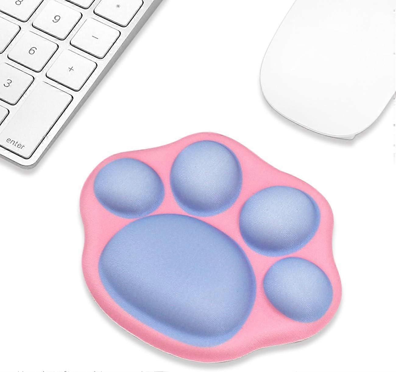 Cute Mouse Wrist Support Pad Cat Paw Pattern, Comfortable Soft Wrist Rest (Pink)