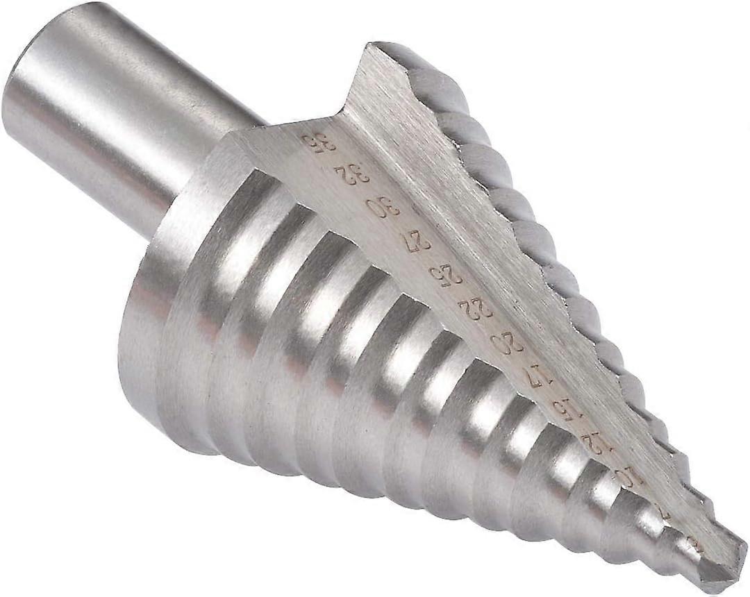 LINJOU Classic Titanium Drill Bit, Large HSS Titanium Cone Drill Bit, Hole Cutter Set, 1 Round Shank Blunt Tip Narrow Drill Bits, 5-35mm 13 Sizes (Sil