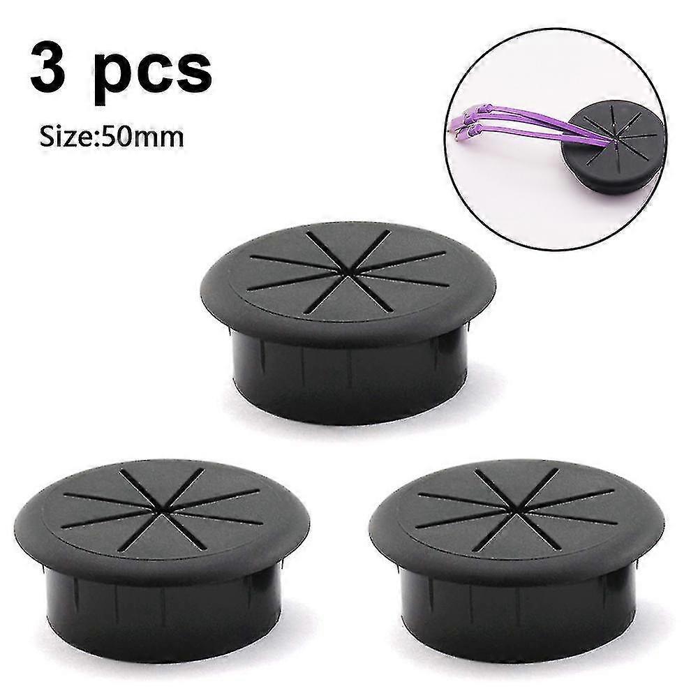 3pcs Schreibtischkabel Tüllen Drahtkabel Lochabdeckung für Büro PC Schreibtischkabel Kabelabdeckung Schwarz MQL
