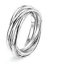 Double Layer Rotating Titanium Steel Couple Ring(6mm --- Three Ring Silver)