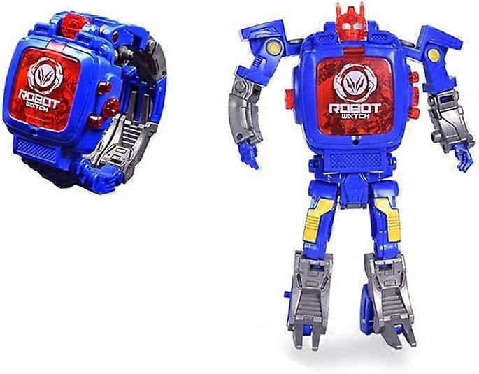 Creative Robot Transformer Kids Watch,Big Face Boys Digital Wrist Watches for 2-14 Year Old,Blue