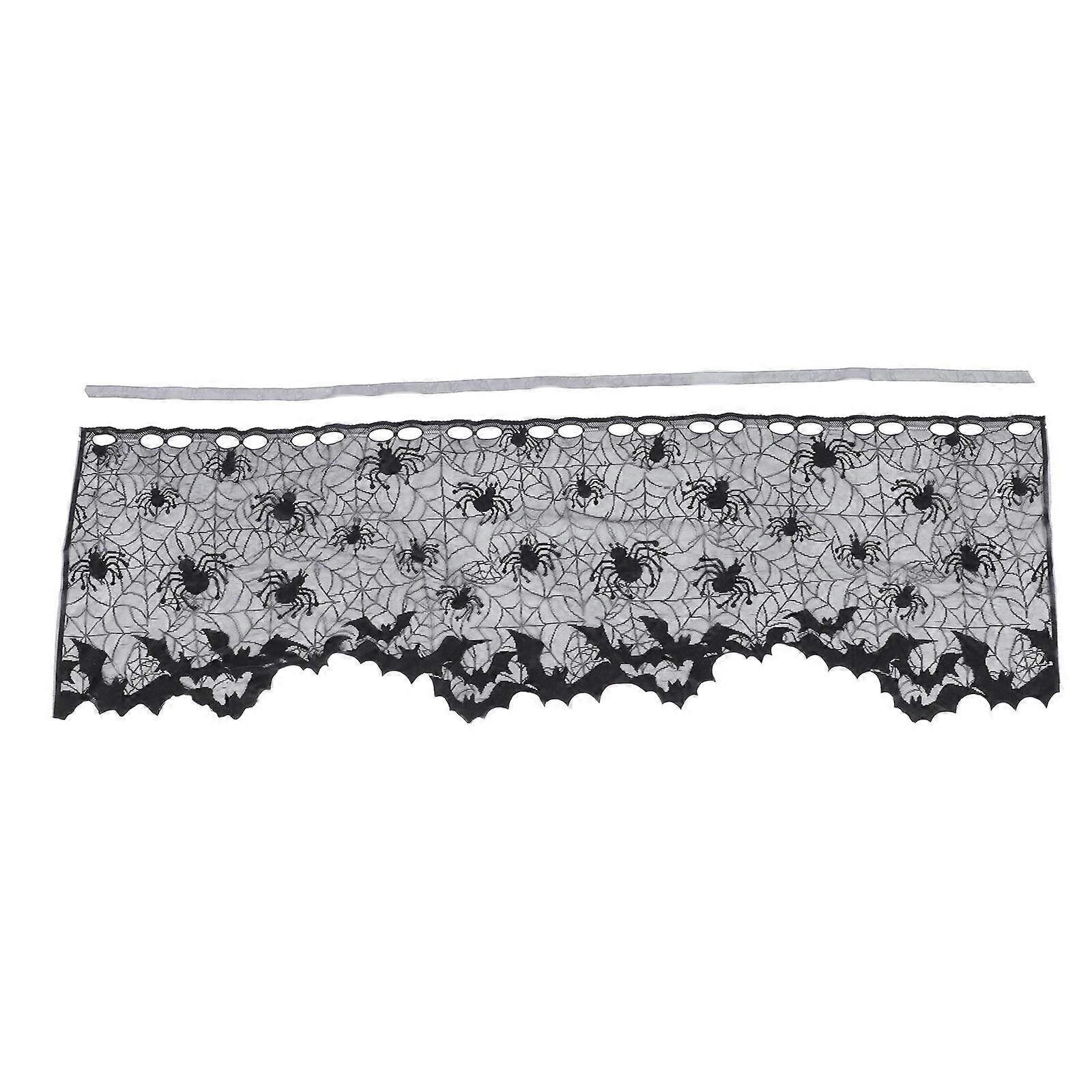 1Pc Halloween Spider Web Tablecloth Table Runner Lampshade Combination (black)
