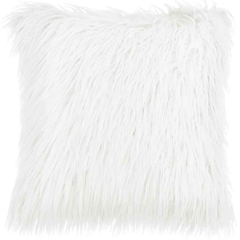Set Of 2 Throw Pillow Covers With Single-sided Long Faux Fur-MXBC