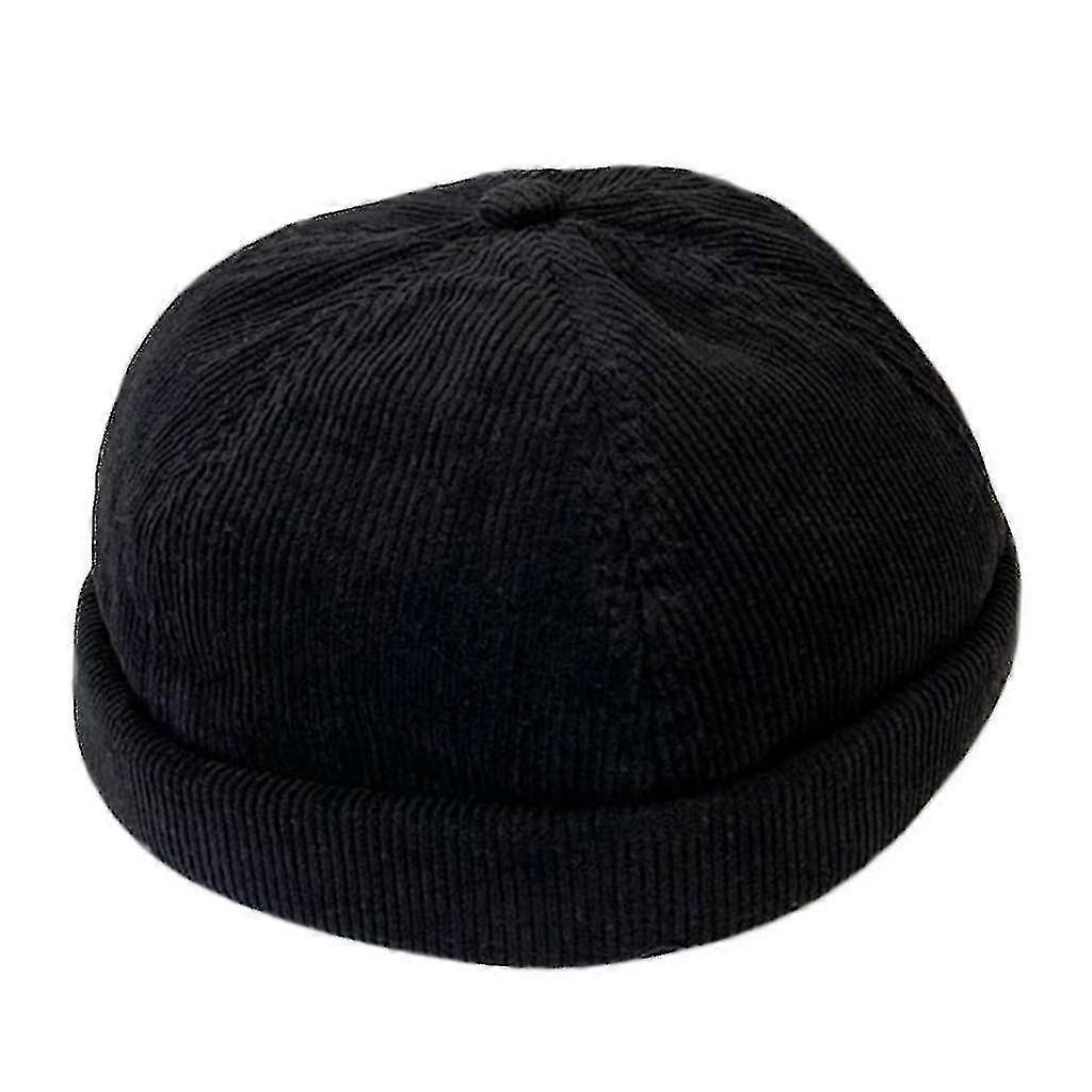 Retro Brimless Corduroy Hat With Adjustable Worker Hat Hispter Hat Docker Cap