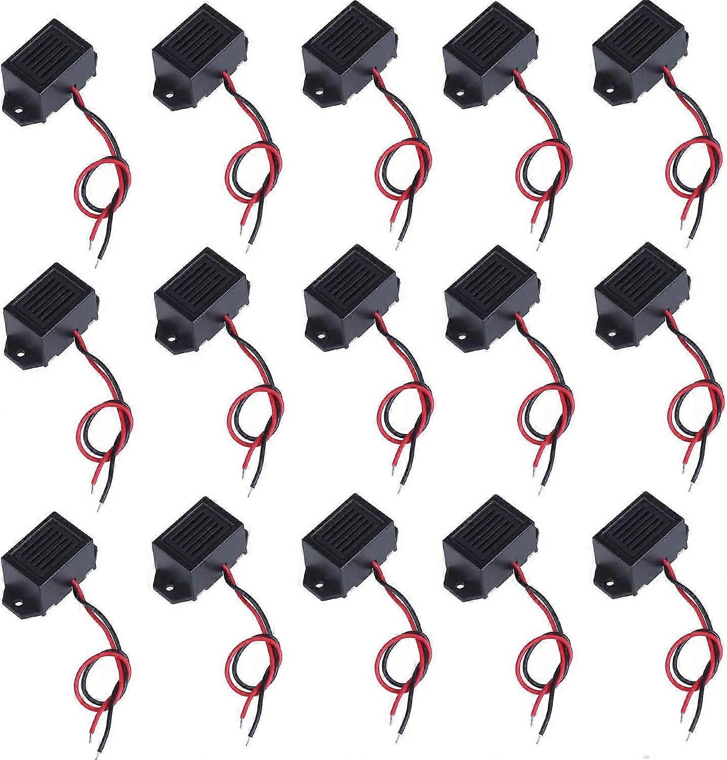 15 Pcs DC 3V 5V 9V 12V 100 dB Lectronique Alarme Buzzer SystMe D'Alarme Buzzer Electronic Sonore pour Circuits Physiques, Noir