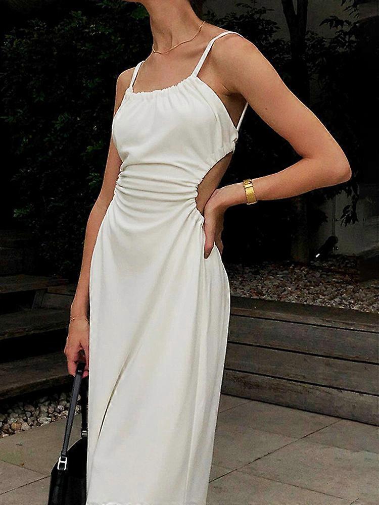 Black Midi Backless Dress