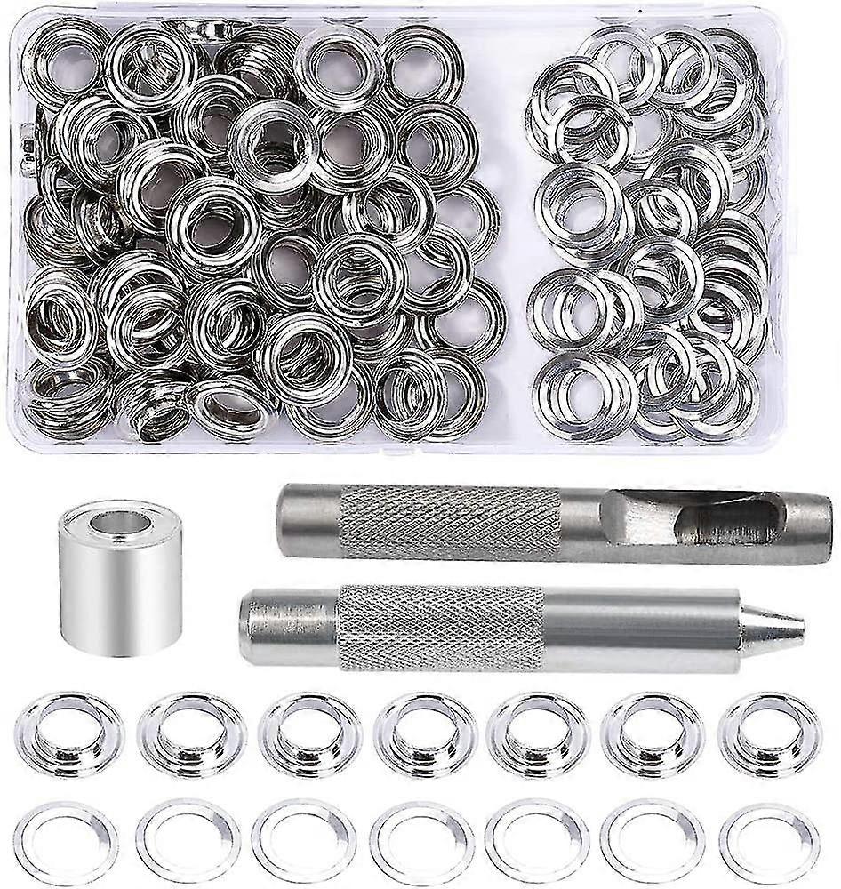 Grommet Eyelets Kit, 100 Sets Eyelets 10mm Eyelets, Tarpaulin Kit