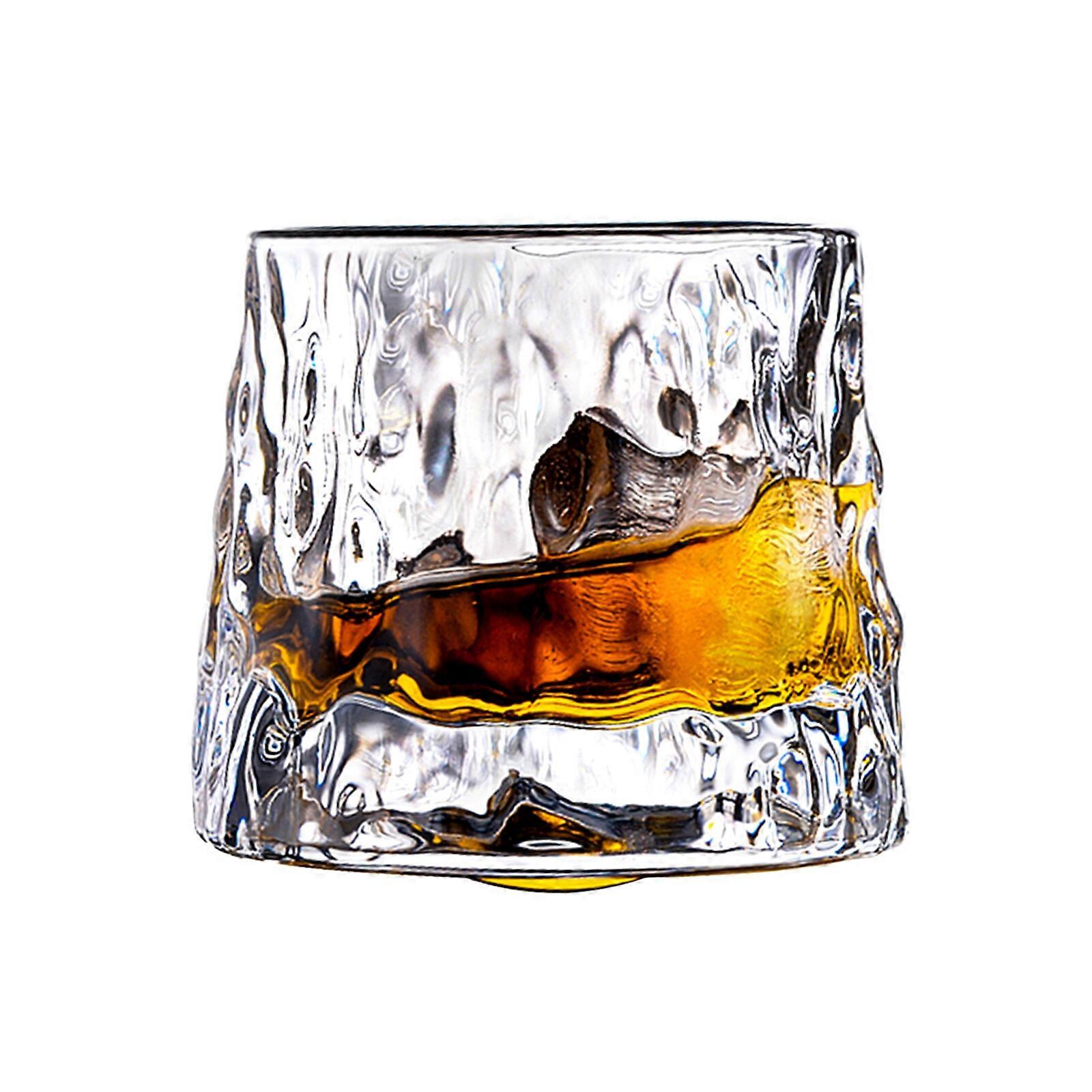 Rolling Whiskey Glasses, Stemless Tilted Whiskey Glasses That Roll for Better Aeration