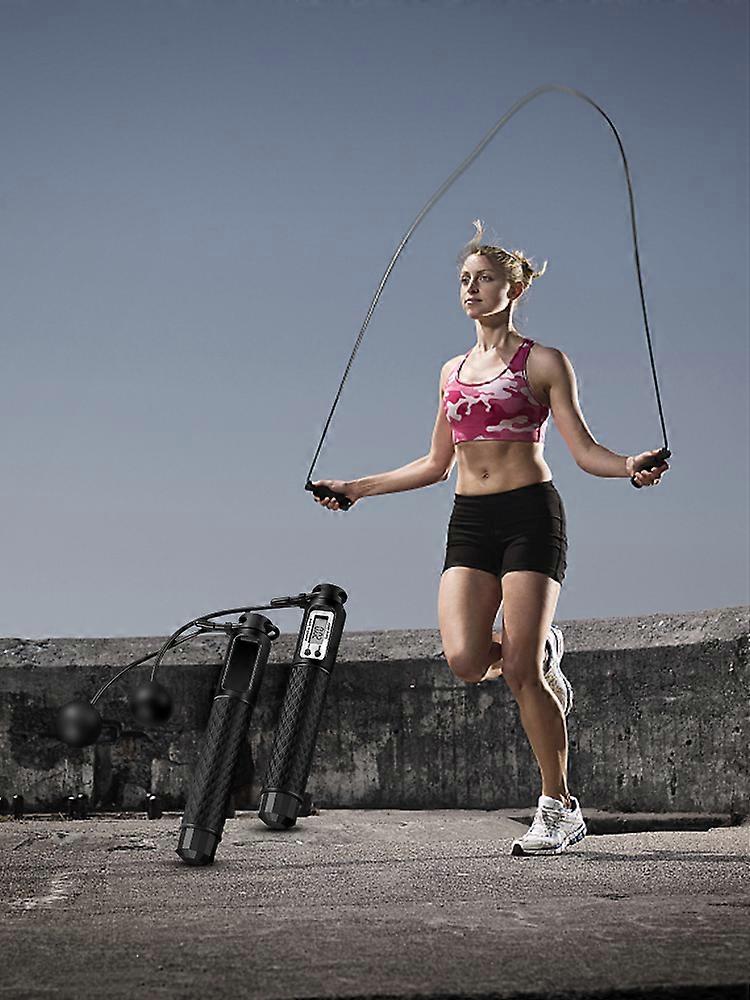 Fitness Skipping Rope with Digital Counter and Weighted Handles