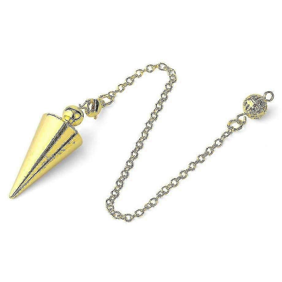 2pcs Pendulum Hexagonal Therapy Exploratory Pendulum Detachable Metal Bronze Plated Necklace Cone Pendant
